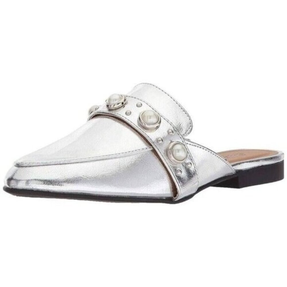 Qupid Women's Silver Mules Size 6.5